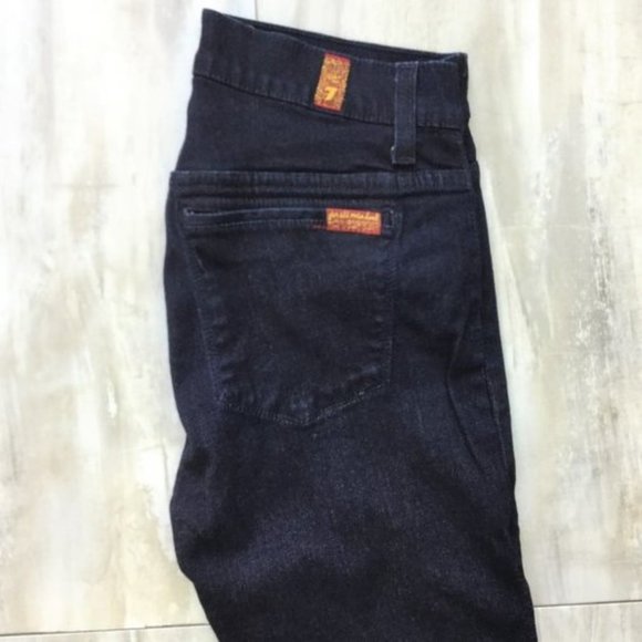 7 For All Mankind Black Jeggings with Gold Accents - Picture 3 of 9